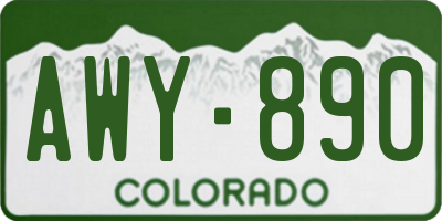 CO license plate AWY890