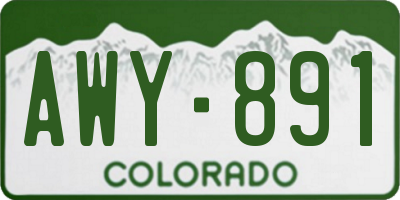 CO license plate AWY891
