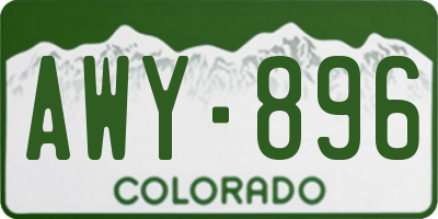 CO license plate AWY896