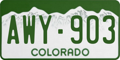 CO license plate AWY903