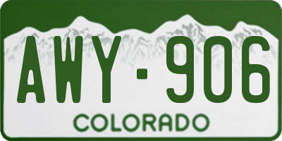 CO license plate AWY906