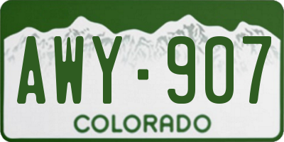 CO license plate AWY907