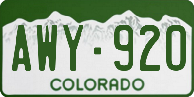 CO license plate AWY920