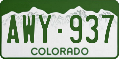 CO license plate AWY937