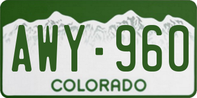 CO license plate AWY960