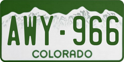 CO license plate AWY966