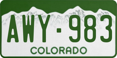 CO license plate AWY983