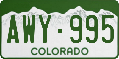 CO license plate AWY995