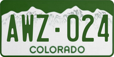 CO license plate AWZ024