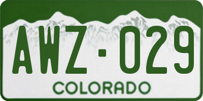 CO license plate AWZ029