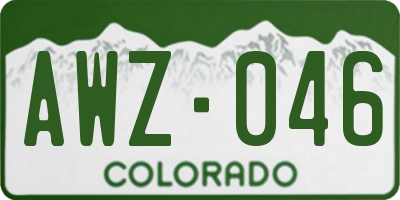CO license plate AWZ046
