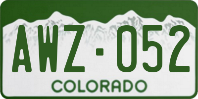 CO license plate AWZ052
