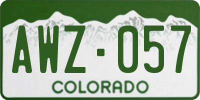 CO license plate AWZ057