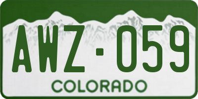 CO license plate AWZ059