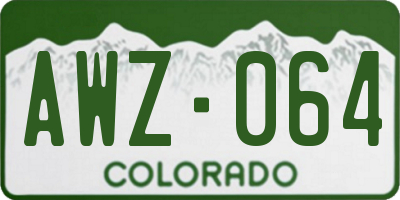 CO license plate AWZ064