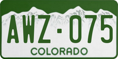 CO license plate AWZ075