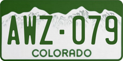 CO license plate AWZ079