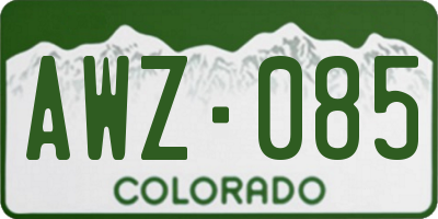 CO license plate AWZ085