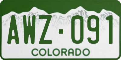 CO license plate AWZ091