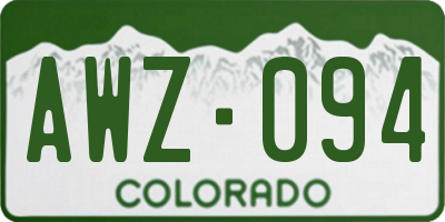 CO license plate AWZ094