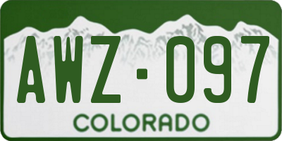 CO license plate AWZ097