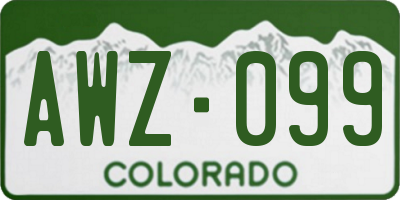 CO license plate AWZ099