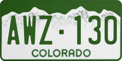CO license plate AWZ130