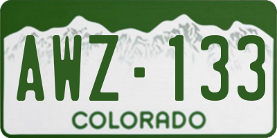 CO license plate AWZ133