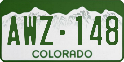 CO license plate AWZ148