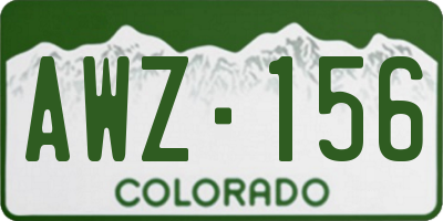 CO license plate AWZ156