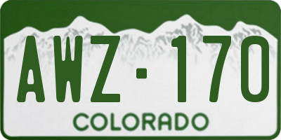 CO license plate AWZ170