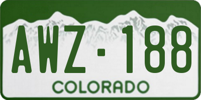 CO license plate AWZ188