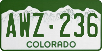 CO license plate AWZ236