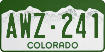CO license plate AWZ241