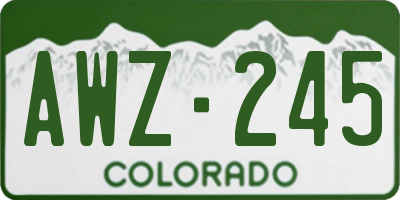 CO license plate AWZ245