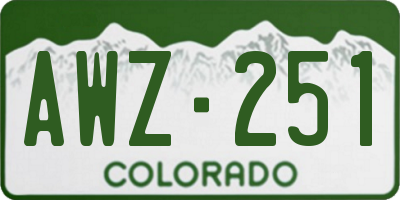 CO license plate AWZ251