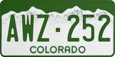CO license plate AWZ252