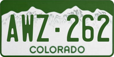 CO license plate AWZ262