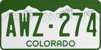 CO license plate AWZ274