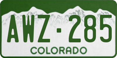 CO license plate AWZ285