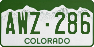CO license plate AWZ286