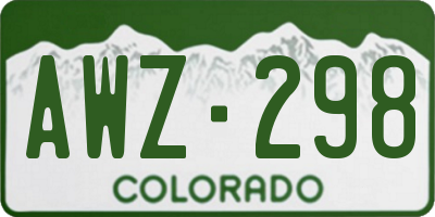 CO license plate AWZ298