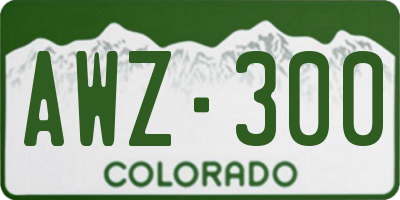 CO license plate AWZ300