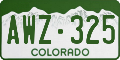 CO license plate AWZ325
