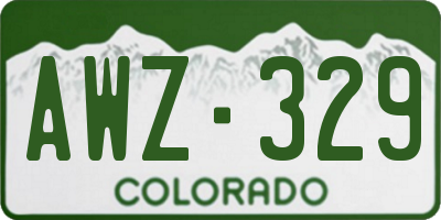 CO license plate AWZ329
