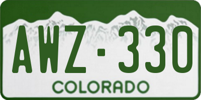 CO license plate AWZ330