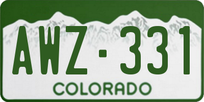 CO license plate AWZ331