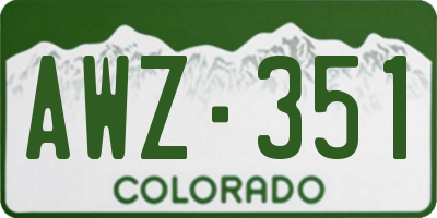 CO license plate AWZ351