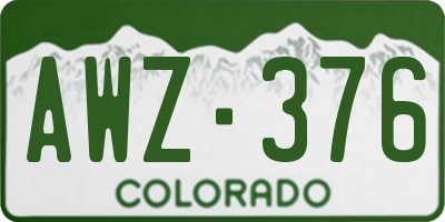 CO license plate AWZ376