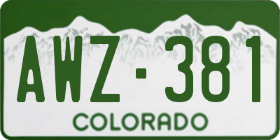 CO license plate AWZ381